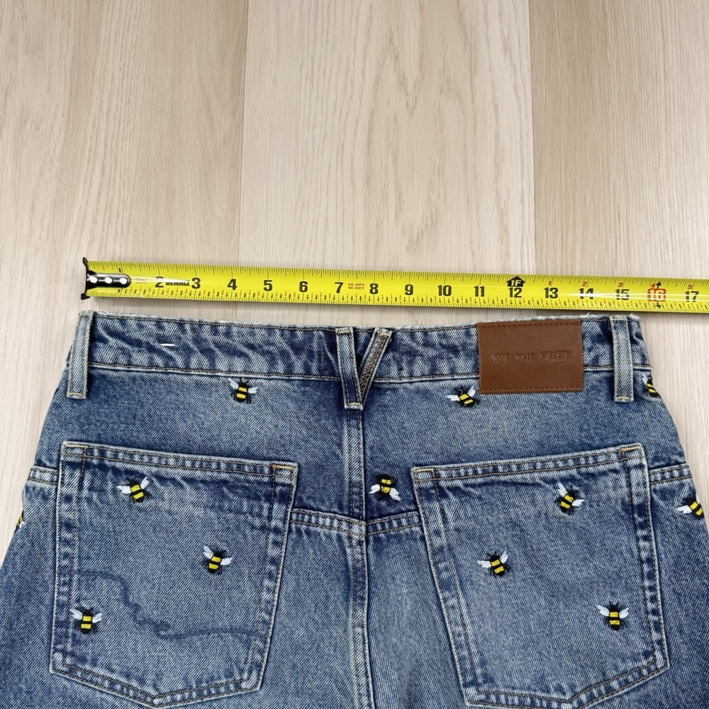 We The Free Jeans Ankle Bees Deep Trance Embroidered Dropped Boyfriend Button 29 - Picture 9 of 15
